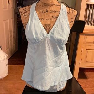Lt blueish,green halter top